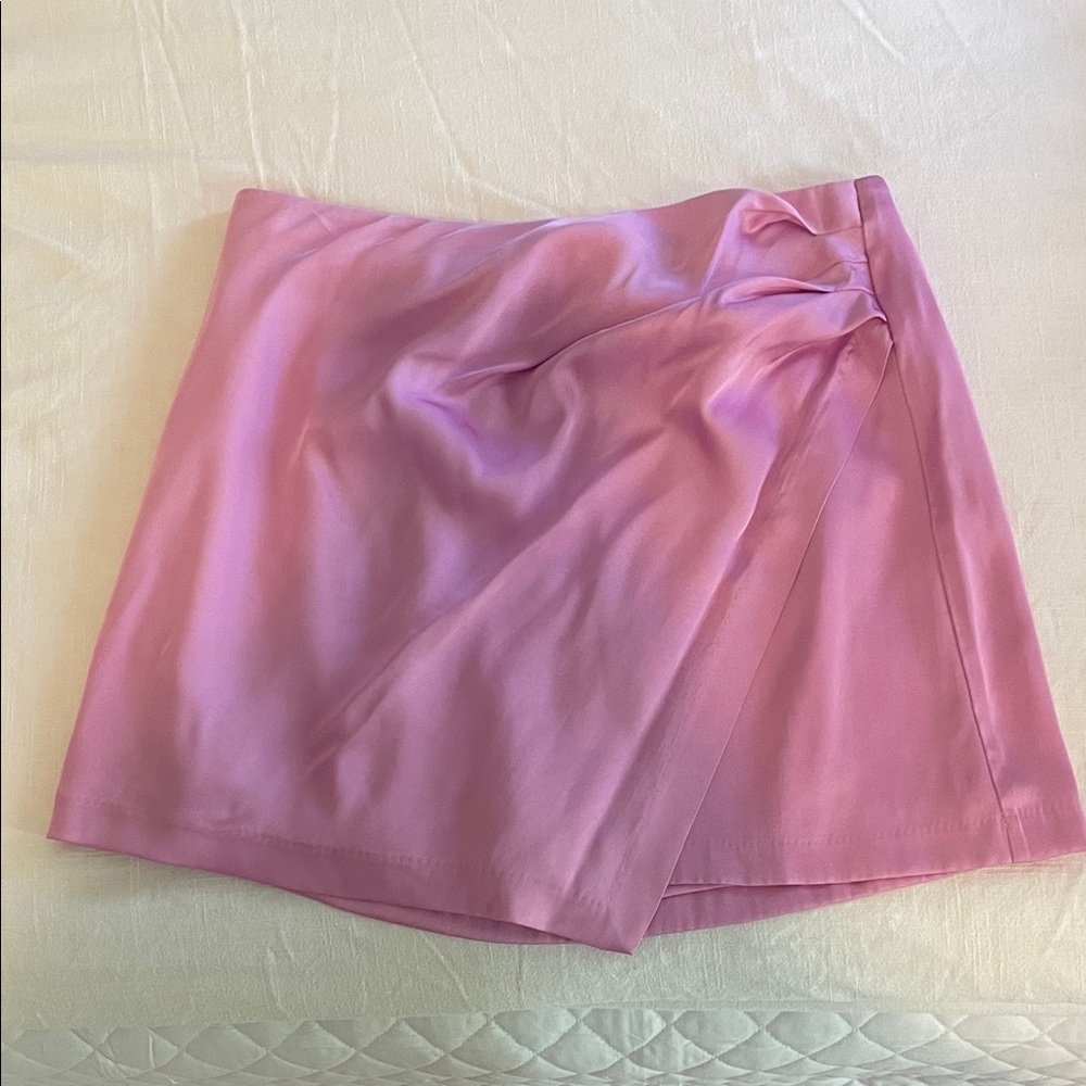 Abercrombie & Fitch Satin Draped Mini Skort